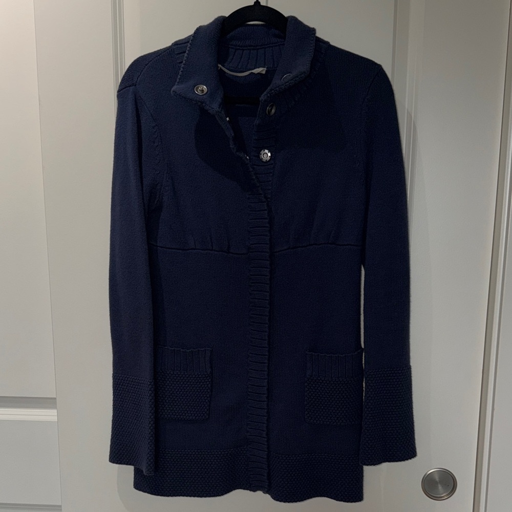 Athleta Dark Blue long knit sweater